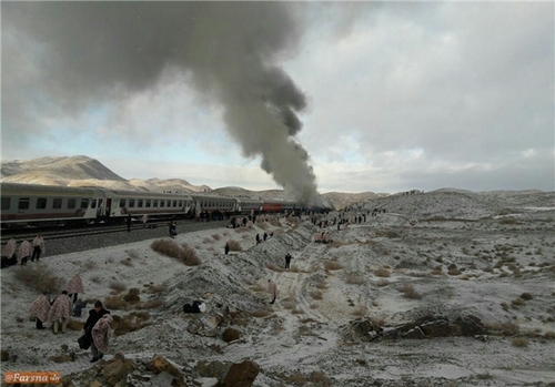 تصاویری از تصارف قطارهای مسافربری در سمنان +عکس