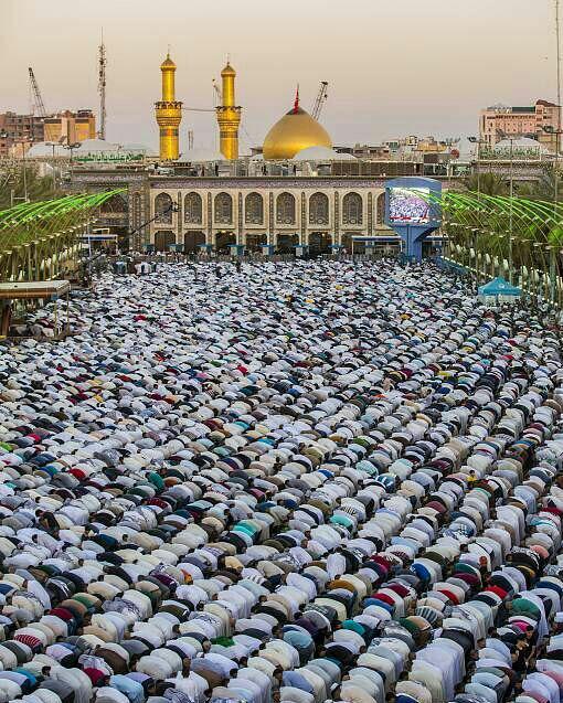 نماز عید فطر در بین الحرمین +عکس