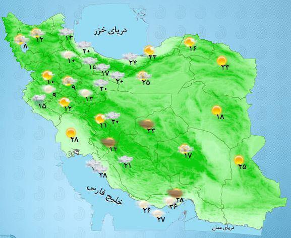 پیش‌بینی هوای مازندران و کشور + تصاویر